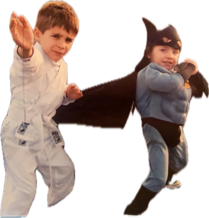 Two children in costumes
